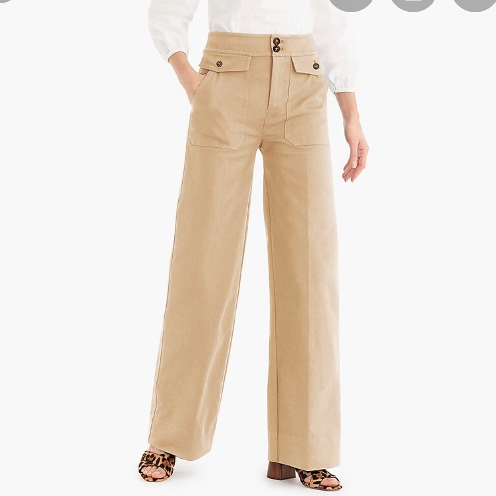 JCrew Tan wide leg pant size 4